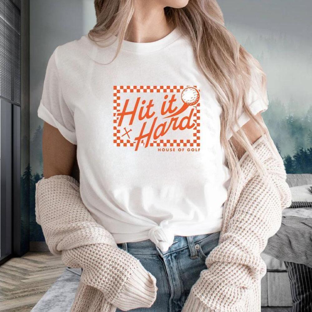 Fore Play Hit It Hard Checkerboard Tshirt